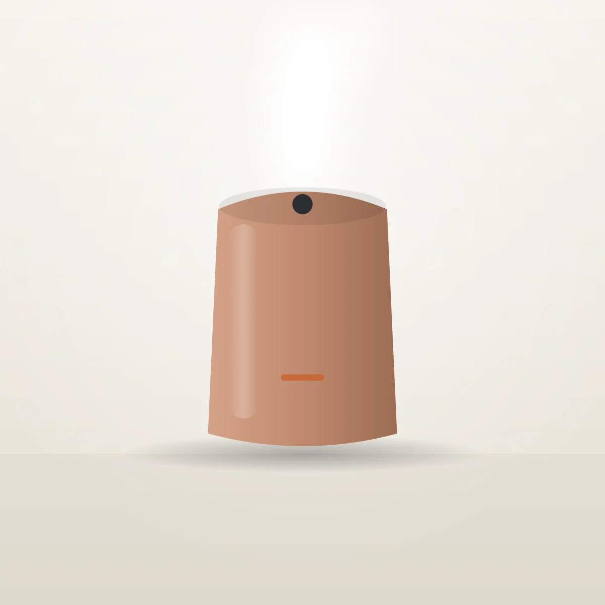 Ultrasonic humidifier releasing mist, studio illustration