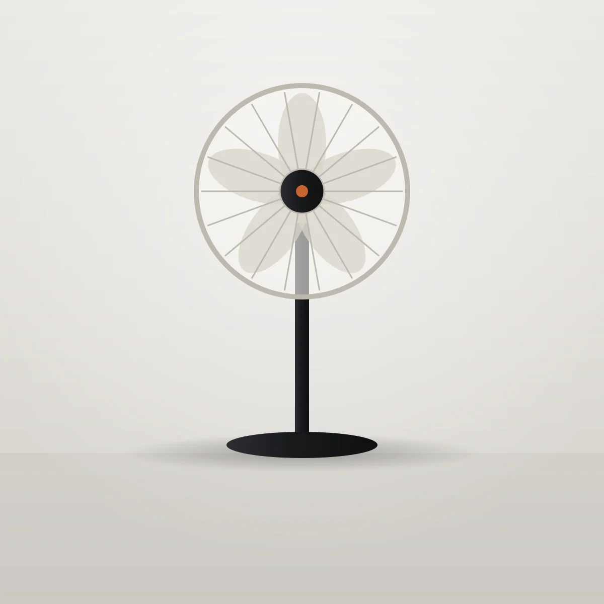 Standing fan, studio illustration